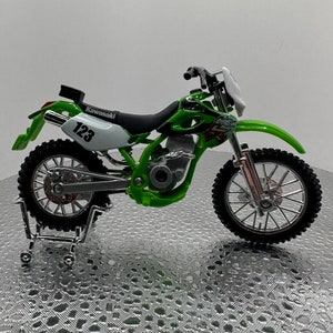 Green Kawasaki KLX 250SR 1:18 Kids Diecast Dirt Bike Motocross Motorcycles  Toy