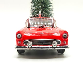 1955 Ford Thunderbird Big Car Red Diecast Metal Ornament (5")