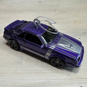 Hot Wheels 1984 Ford Mustang SVO Purple, Silver or Black Christmas tree ornament image 2