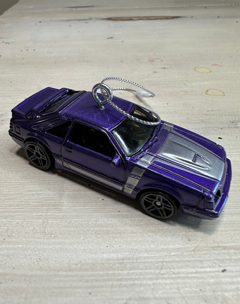 Hot Wheels 1984 Ford Mustang SVO Purple, Silver or Black Christmas tree ornament image 2