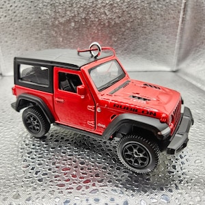 Jeep Wrangler Rubicon Hard Top Two Door 4.5&quot; Big Car RED Christmas Tree Ornament