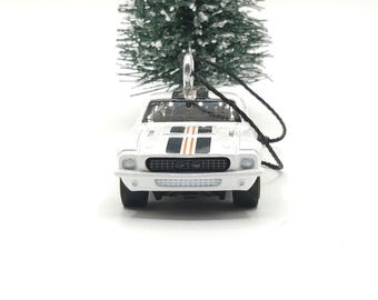 Hot Wheels 1969 Shelby GT-500 White Diecast Metal Ornament (3")