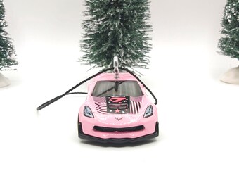 Hot Wheels Corvette C7 Z06 Pink Diecast Ornament (3")