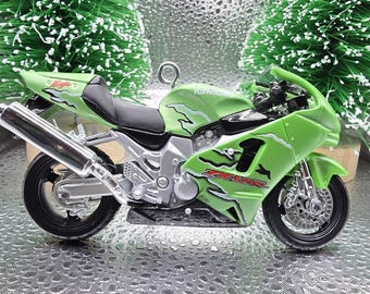 Kawasaki Ninja ZX 12R GREEN Motorcycle Christmas Tree Ornament