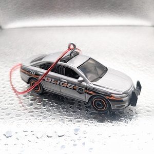Matchbox Ford Taurus Interceptor SILVER Christmas Tree Ornament
