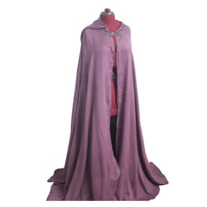 Reduced! Purple Suede Floor Length Hooded Cloak perfect for medieval, renaissance, cosplay, fantasy, Halloween, witch wear