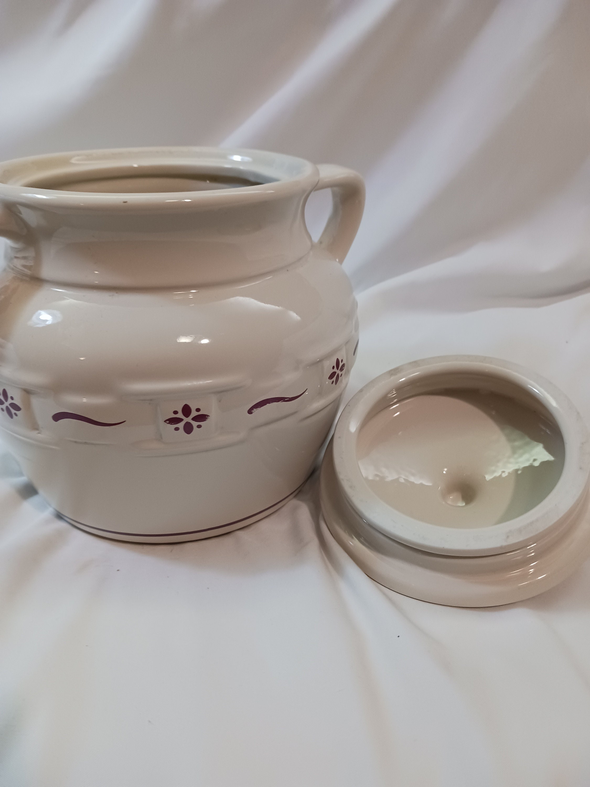 Longaberger Pottery Red Woven Traditions 2 Qt Cookie Jar With Etsy