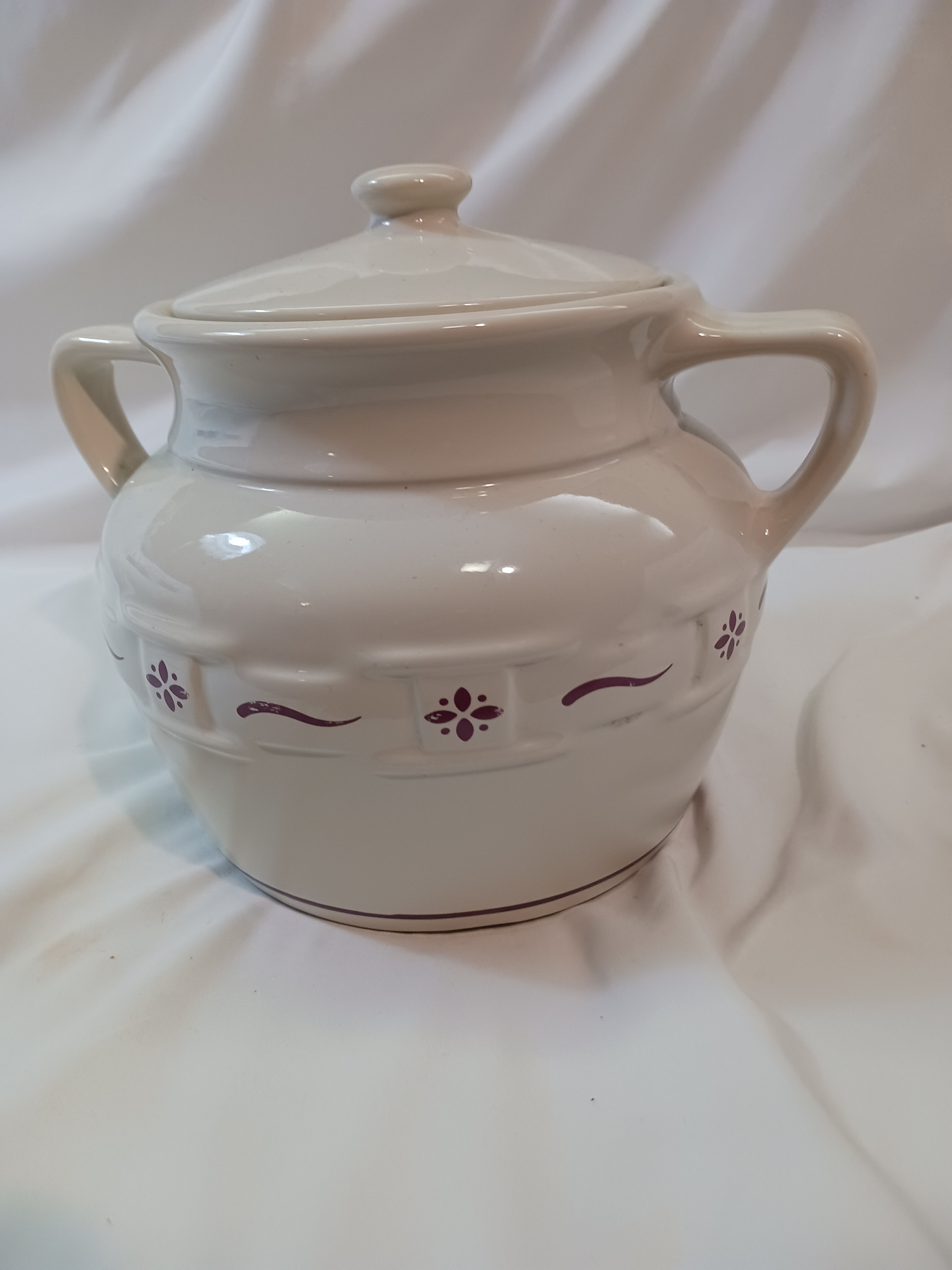 Longaberger Pottery Red Woven Traditions 2 Qt Cookie Jar With - Etsy