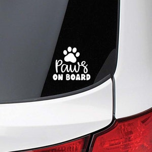 Paws on board - Car decal - Car Sticker - Vinyl sticker