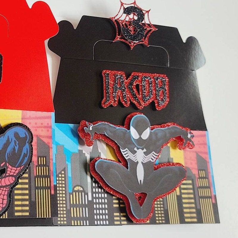 Spiderman Venom Black Box Treat Bags Favor Boxes Spiderman Etsy