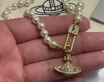 Vivienne Westwood Gold Lucrece Pearl Pin Necklace - Etsy 日本