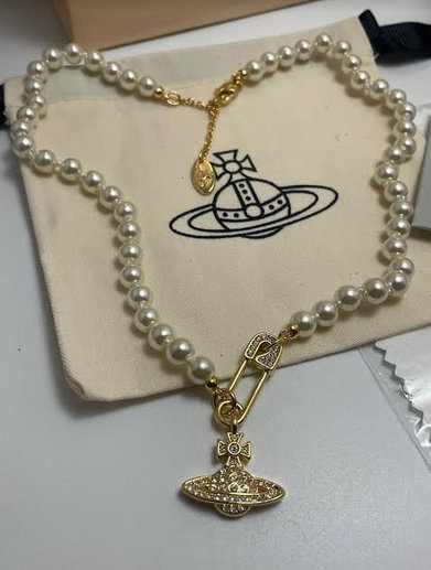 Vivienne Westwood Gold Lucrece Pearl Pin Necklace - Etsy