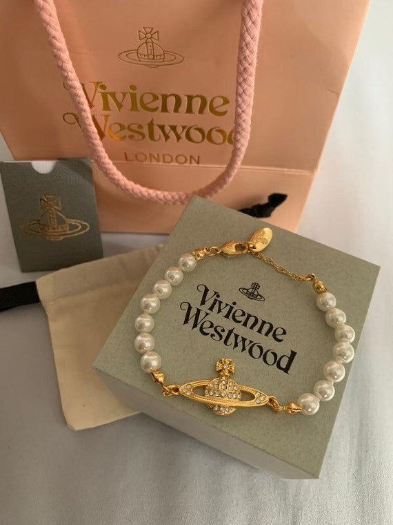New In Box Vivienne Westwood Gold Mini  Orb Pearl… - image 1