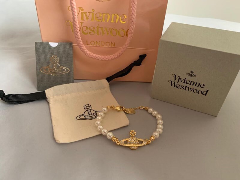 Vivienne Westwood Gold Mini Orb Pearl Bracelet - Etsy