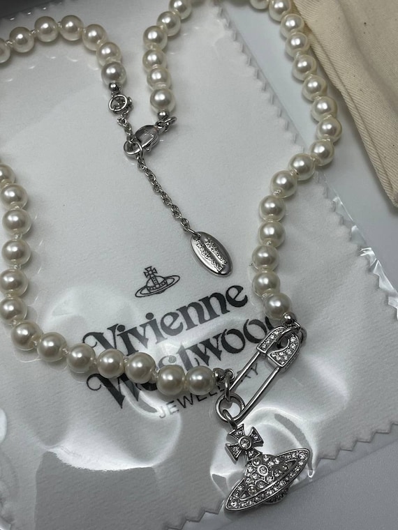 New In Box Vivienne Westwood Silver Lucrece Pearl… - image 8