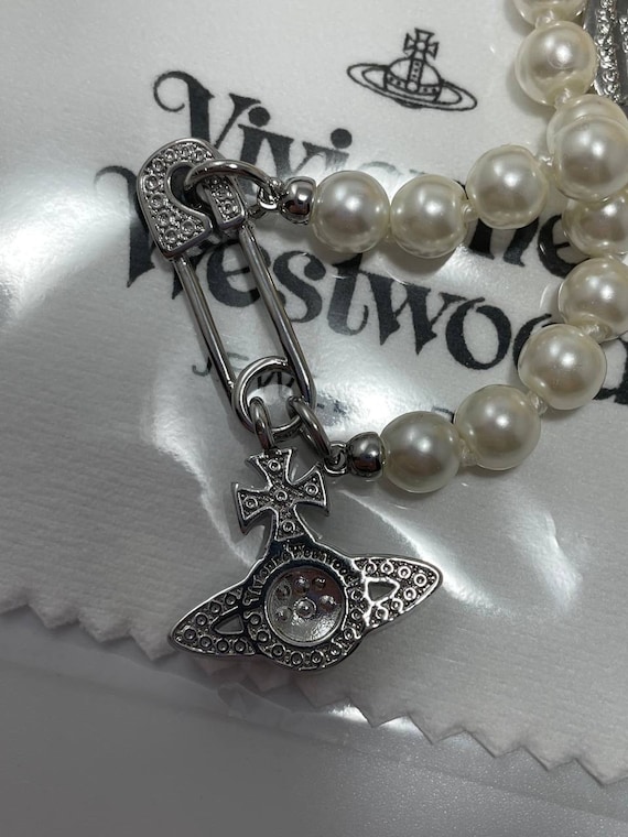 New In Box Vivienne Westwood Silver Lucrece Pearl… - image 4