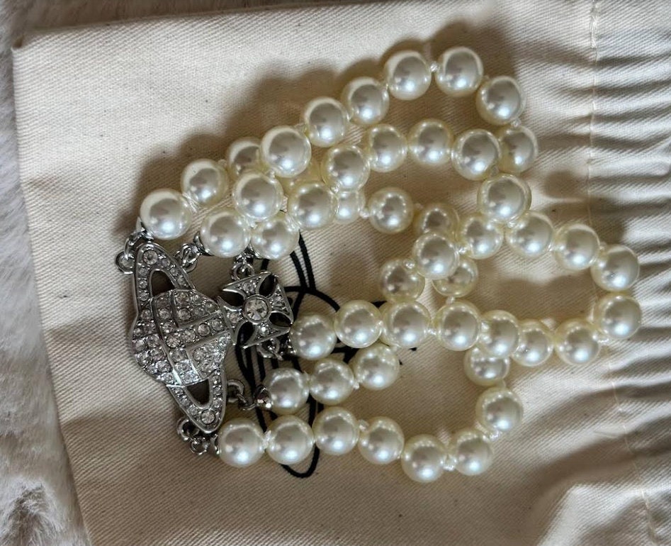 【Vivienne Westwood】Graziella Three Row ブレスレット New in Box VW Silver GRAZIELLA Three Row Pearl Bracelet - Etsy