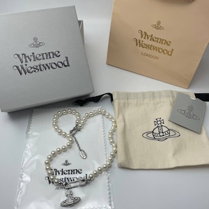 New in Box Vivienne Westwood Silver Lucrece Pearl Pin Necklace - Etsy