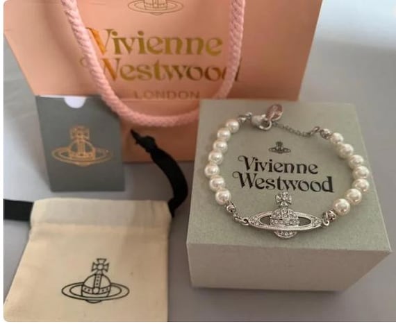 Vivienne Westwood Silver Mini Orb Pearl Bracelet - Etsy