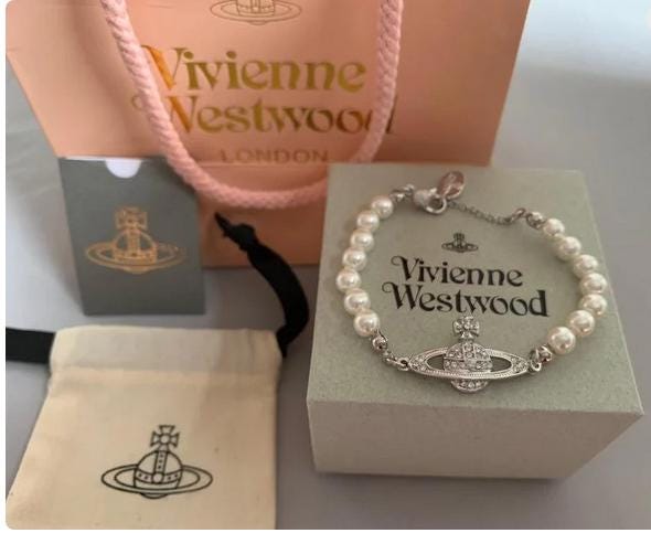 Vivienne Westwood Silver Mini Orb Pearl Bracelet - Etsy