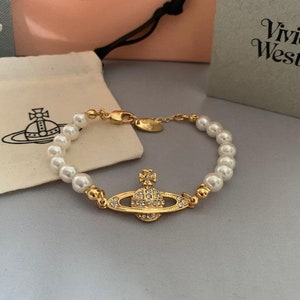 New in Box Vivienne Westwood Gold Mini Orb Pearl Bracelet - Etsy