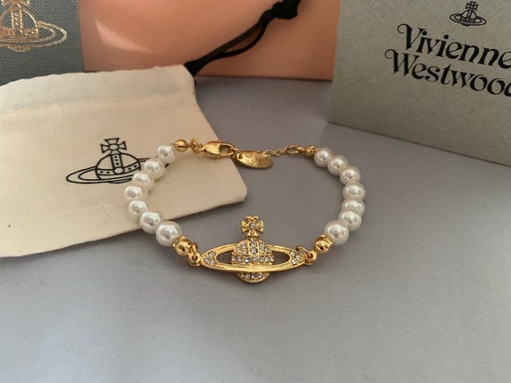 New In Box Vivienne Westwood Gold Mini  Orb Pearl… - image 3