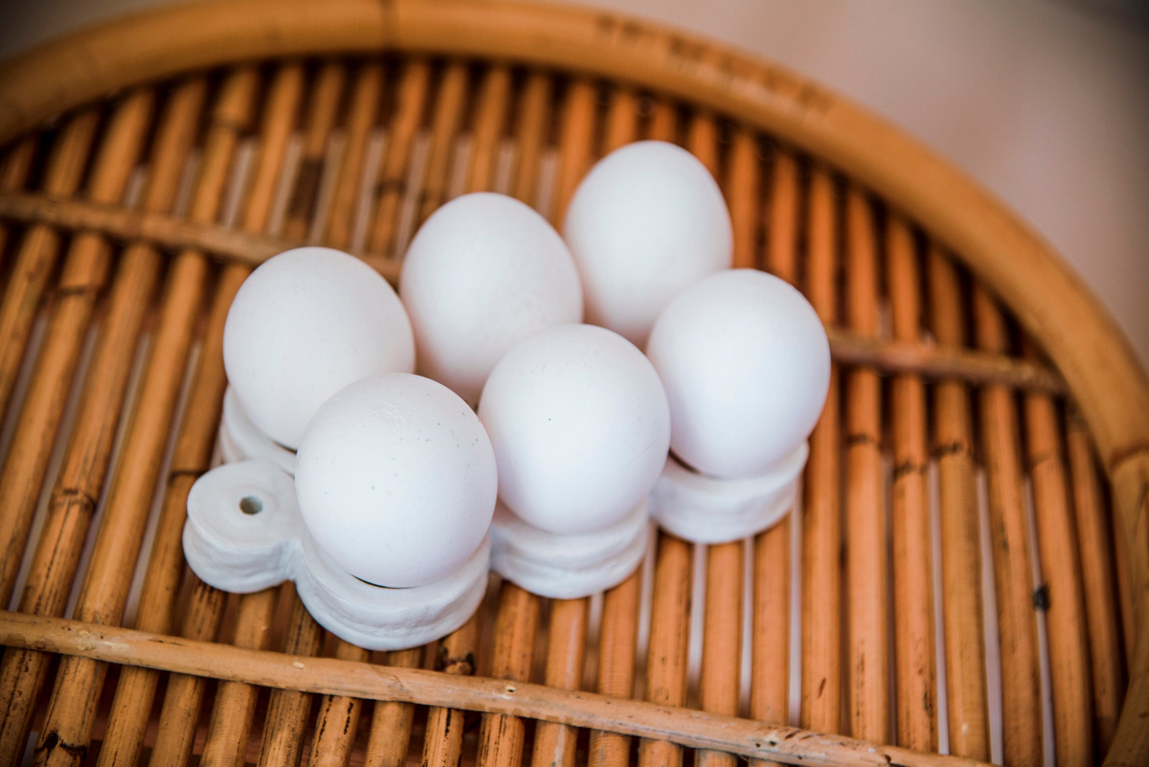 6 Hole Ceramic Egg Tray, Egg Holder, Kitchen Storage 