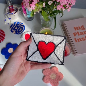 Punch Needle Coaster, Tufted Coaster,mini Rug, Custom Mug Rug, Drink ...