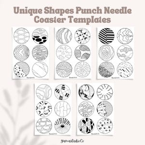 Punch Needle Drink Coasters Template, Mug Rug Punch Needle Pdf Pattern, Punch Needle Printable Mug Rug Pattern for Beginners, Yarn Art
