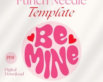 Be mine Punch Needle Template, Mug Rug Punch Needle Pattern PDF Pattern for Beginners, Yarn Art Punch Needle Design SVG Digital Download