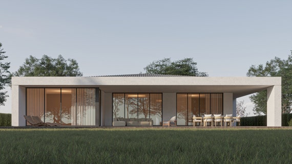 Plano de casa moderna de 2 pisos: planos y archivos DWG (sistema imperial y métrico) - 2000 pies cuadrados. - España Plano de casa moderna de 2 pisos: planos y archivos DWG (sistema imperial y métrico) - 2000 pies cuadrados. - España