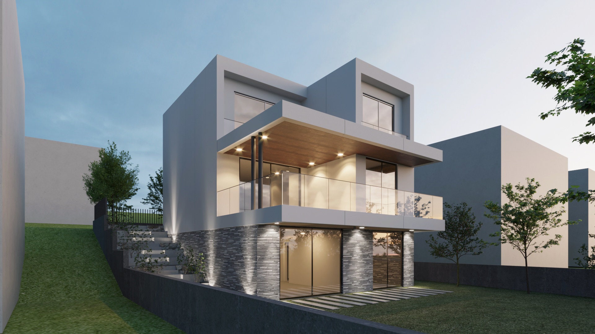 Modern 4 Bedroom House Plan With Large Window (CAD File) - Etsy