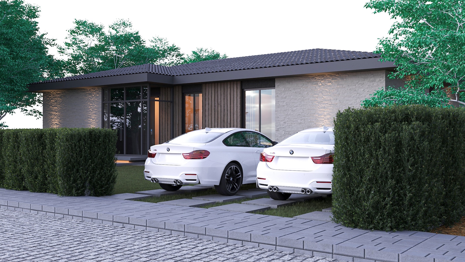 Modern 4 Bedroom House Plan: Single Story Home Design (CAD File) - Etsy