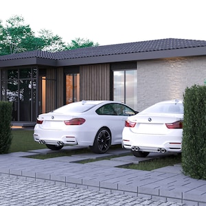 Modern 4 Bedroom House Plan: Single Story Home Design (CAD File) - Etsy