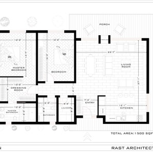 Modern 2 Bedroom House Plan: Open Concept Design (CAD File) - Etsy