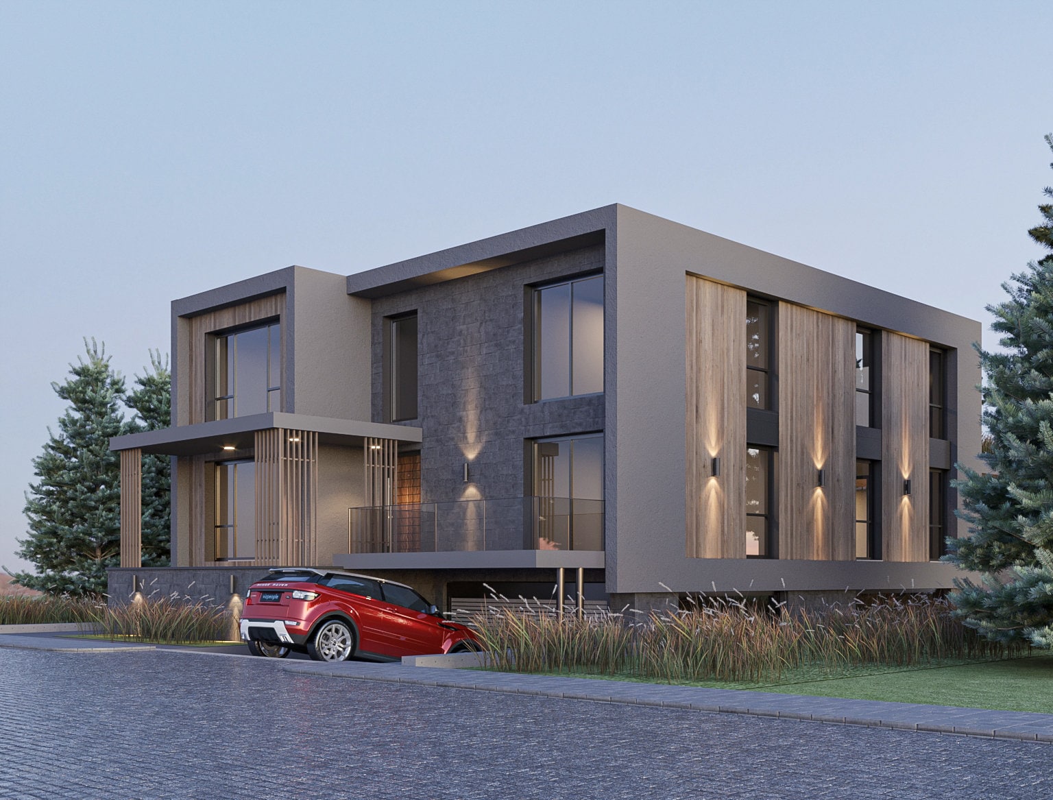 Modern Big Triplex House Plan With Indoor Pool, 7 Bedroom, 5.5 Bathroom