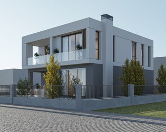 Pianta della casa moderna, Pianta della casa nuda, Pianta della casa personalizzata, con 4 camere da letto, 4 bagni, con file CAD originale gratuito (unità metriche e imperiali)
