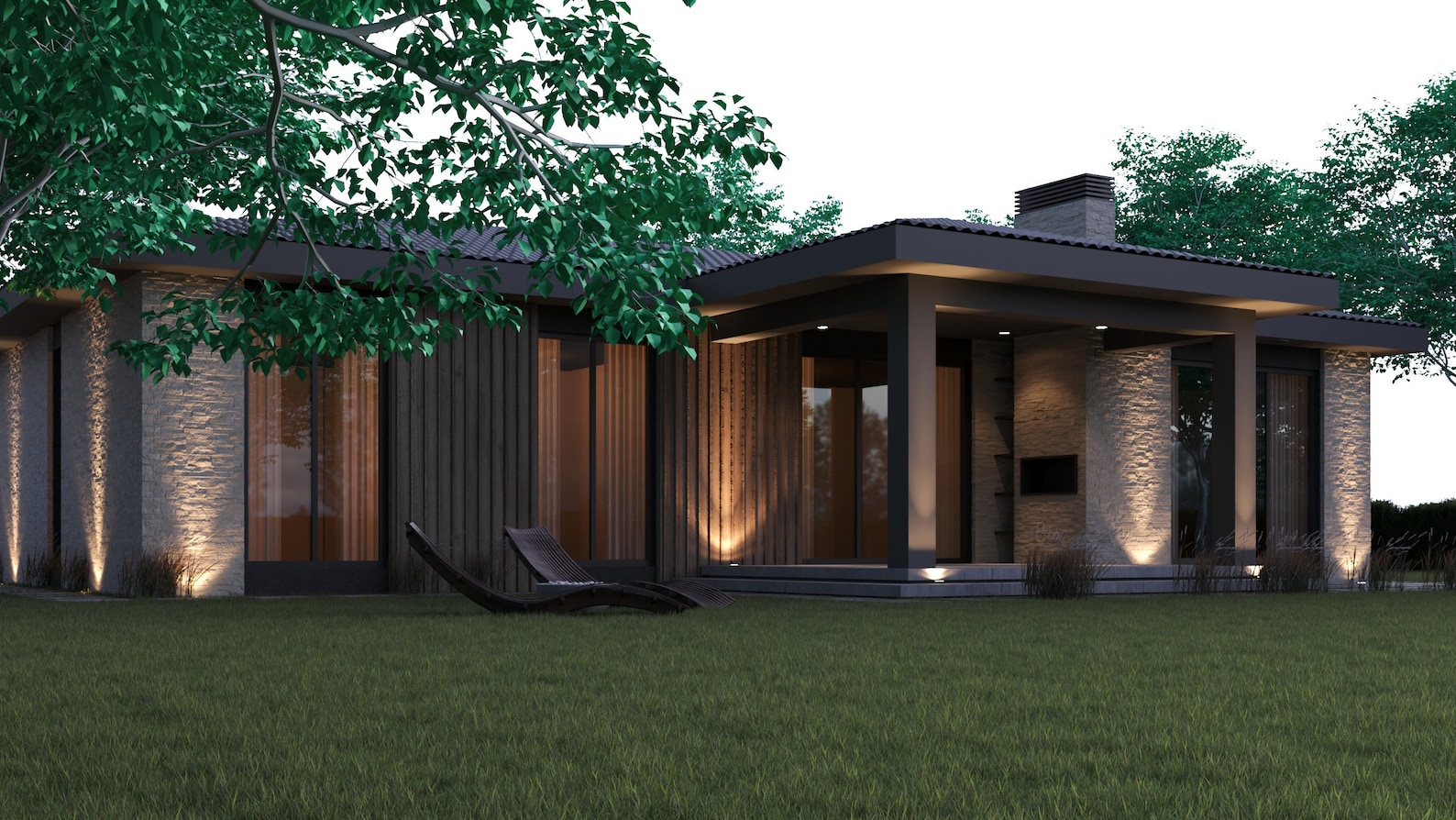 Modern 4 Bedroom House Plan: Single Story Home Design (CAD File) - Etsy