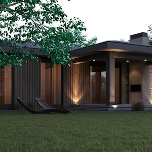 Modern 4 Bedroom House Plan: Single Story Home Design (CAD File) - Etsy
