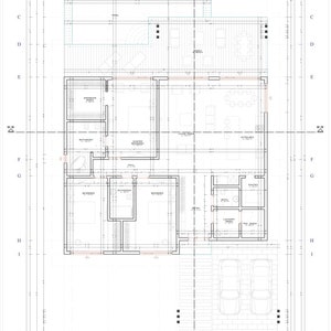 Minimalist Modern Bare House Plan, Single Story House, 3 Bedroom, 2.5 Bathroom, With Free Original CAD File Metric & Imperial Units image 8