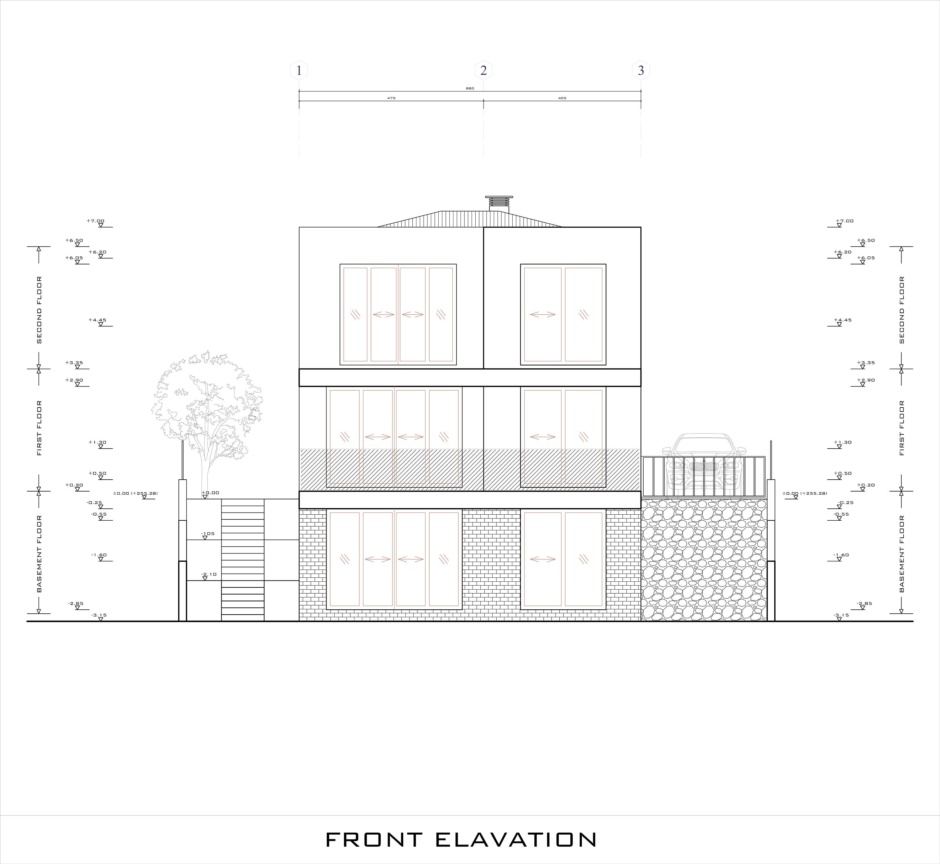 Modern 4 Bedroom House Plan With Large Window (CAD File) - Etsy
