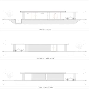 Minimalist Modern Bare House Plan, Single Story House, 3 Bedroom, 2.5 Bathroom, With Free Original CAD File Metric & Imperial Units image 9