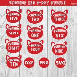 Tournant rouge Svg, Bundle anniversaire, anniversaire Svg, anniversaire Design, Png Sublimation, Silhouette, fichier de coupe Cricut