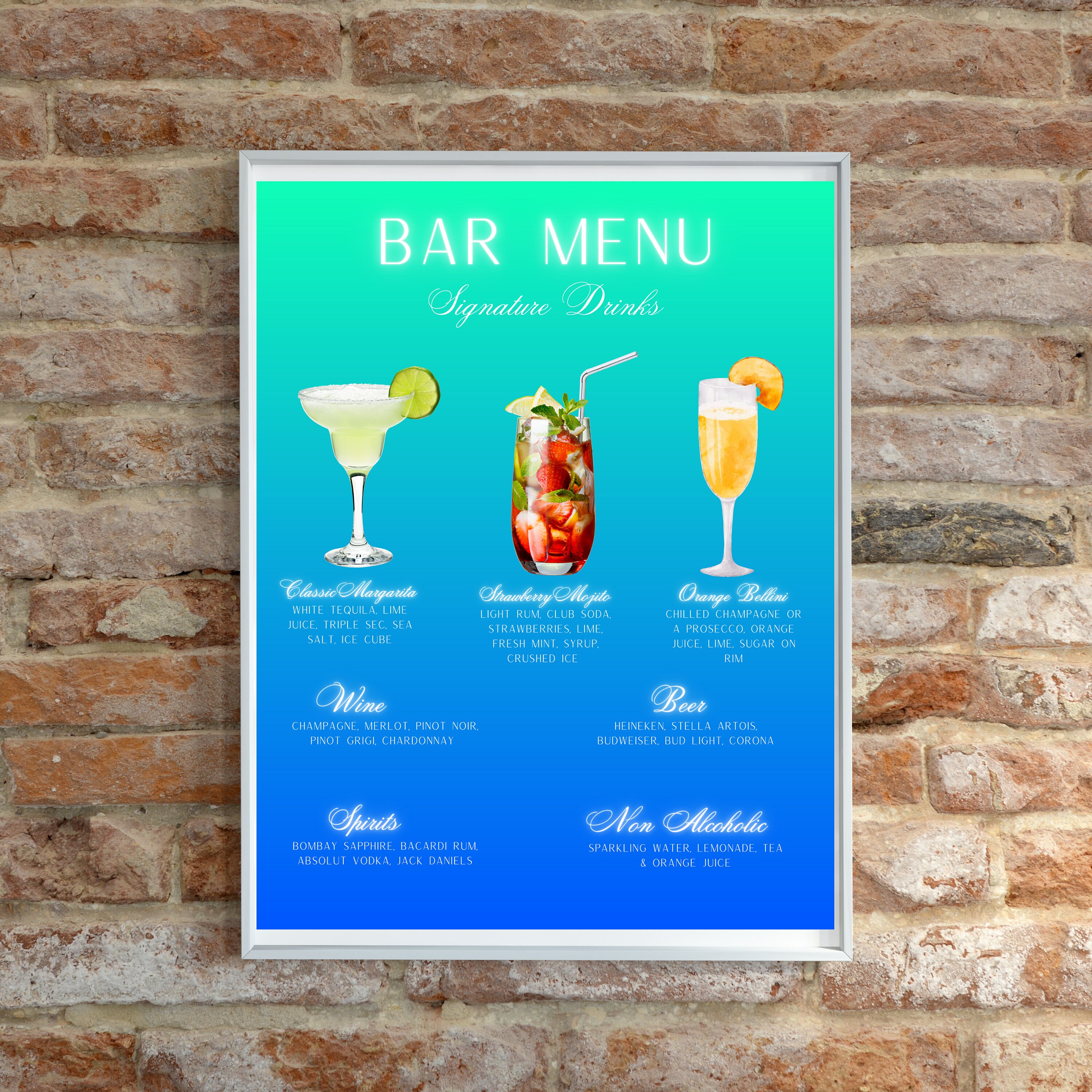 Signature Cocktail Menu Bar Menu Signature Drinks Signature Etsy