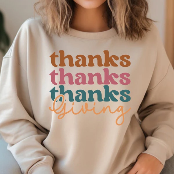 Thanks Thanks Thanks Giving PNG SVG, Shirt Design, Printing, Prints, Digital Designs for Shirts, Apparel Designs, Thanksgiving, Turkey Day