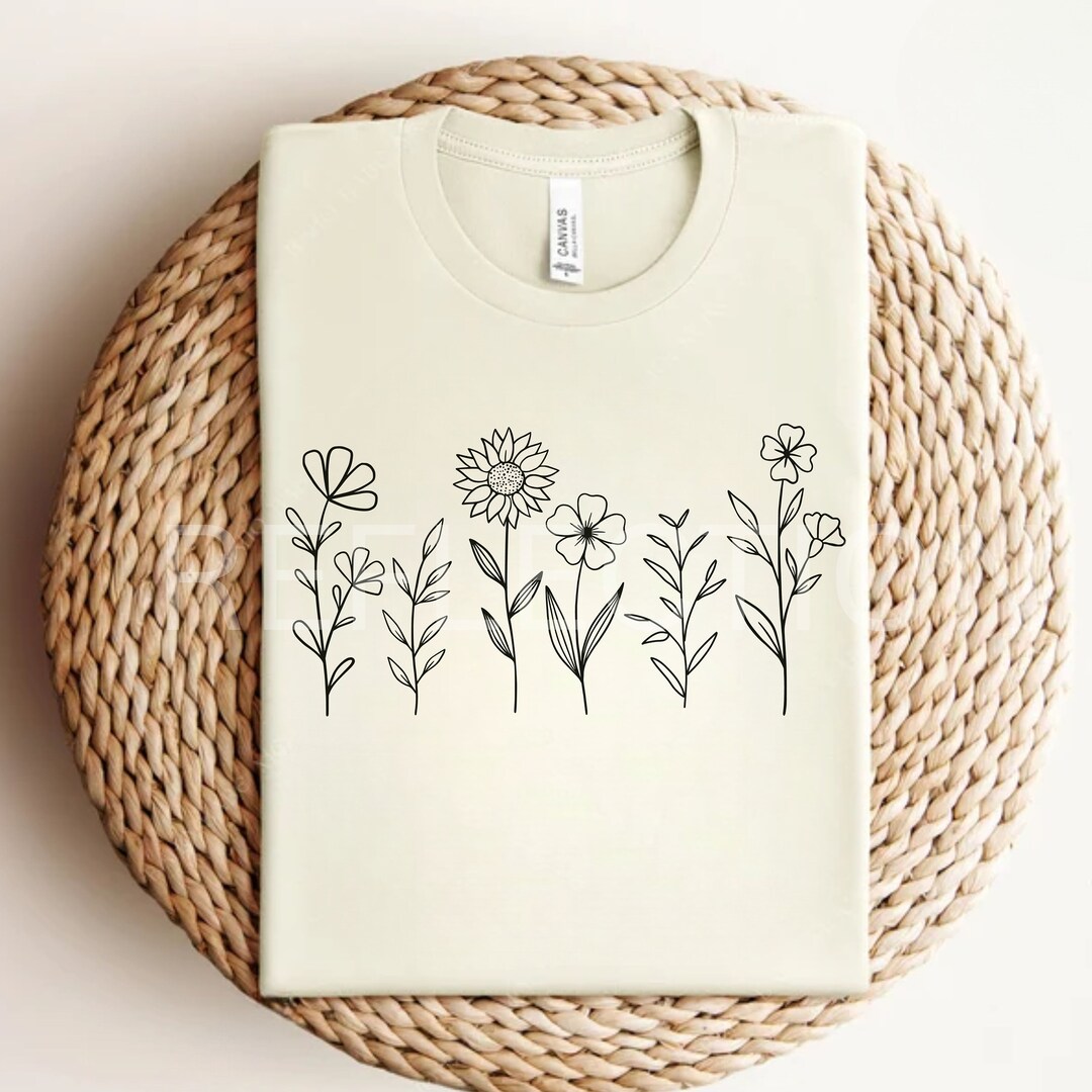 Wildflowers | PNG | SVG | Wildflower Cut File | Digital Download ...