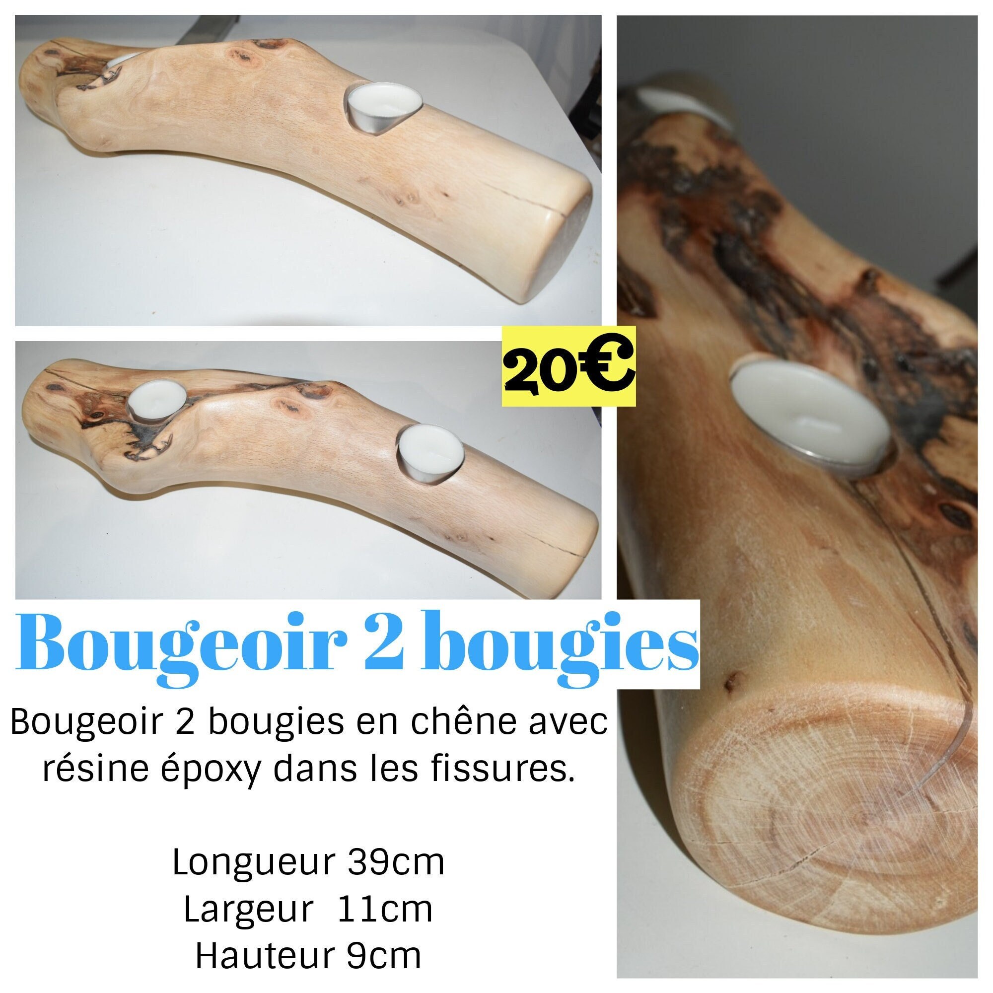 Bougeoir en Chêne et Résine Époxy