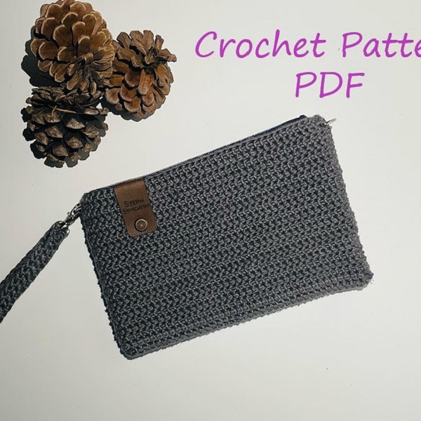 Crochet Pattern Wristlet/Clutch/Crossbody/Zipper Pouch