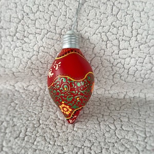 Beautiful red CHRISTMAS ORNAMENT, unique Christmas ball, mandala art, hand painted ball, perfect gift for Christmas, Christmas decoration