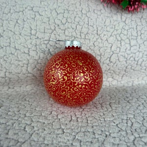 Beautiful red CHRISTMAS ORNAMENT, unique Christmas ball, mandala art, hand painted ball, perfect gift for Christmas, Christmas decoration
